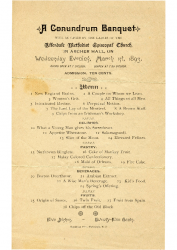 1893-03-01 CLUB PROGRAM A Conundrum Banquet