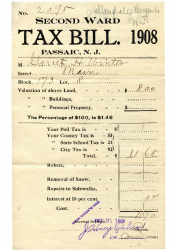 1908 TAXBILL Garrett Winter