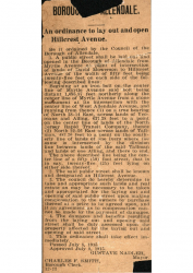 1915-07-08  An ordianace to lay out and open Hllcrest Ave