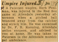 1938 Umpire Injured