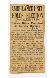 1941-01-07 Ambulance Unit Holds Election names Bijou President