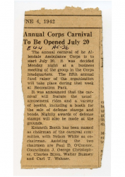 1942-06-04 Annual Corps Carnival to be opened July 20