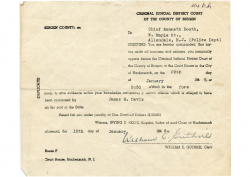 1946-01-15 Chief Kenneth Booth appearance notice