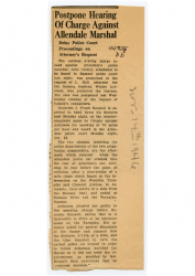 1946-11-14 Postpone hearing of charge against Allendale Marshall