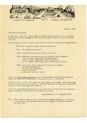 1965-03-00 CLUB LETTER Civic Association Lettter about rezoning proposal