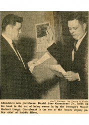 1969-06-12 Swearing in new patrolman Daniel Burr Garrabrant Jr