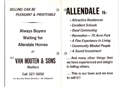 1971 Van Houten Real Estate Brochure