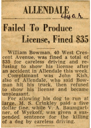 Failed to produce license fined 35 dollars