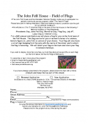 John Fell House and the Allendale Historical Society – Field of Flags Fund Raiser – join any time during the year!