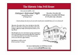 New Date – 2018 Dec 6th Antique appraisal night